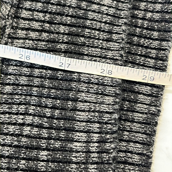 American Rag Sweater Shawl collar Charcoal Grey  cable knit mixed knit sweater L - Picture 13 of 17